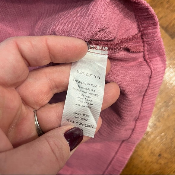 NWT Btween Pink Corduroy Overall Dress with Floral Long Sleeve scrunchie size 6 - Picture 4 of 5